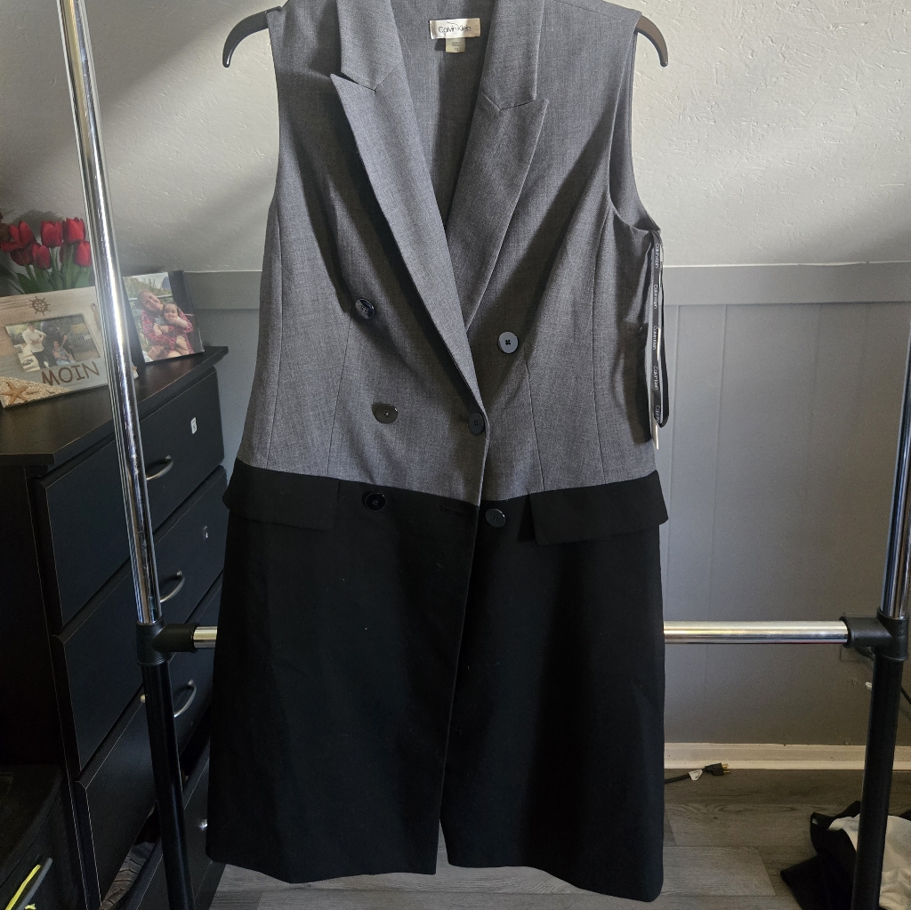 Calvin Klein Collection Gray And Black Vest